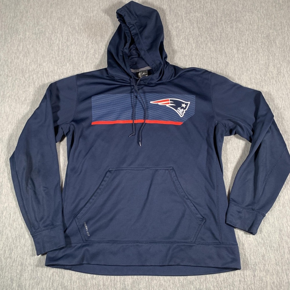 New England Patriots Hoodie Pullover Mens‎ Medium NFL Football Nike Therma Fit